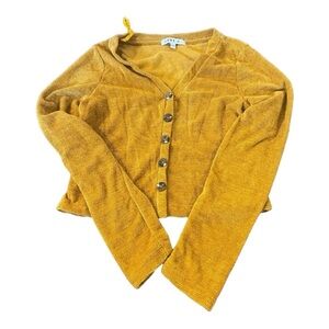 Love J cropped cardigan dark mustard size large